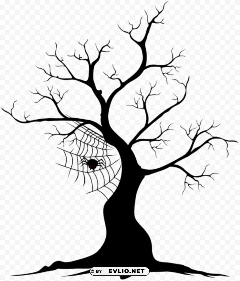 halloween black tree Isolated Icon with Clear Background PNG