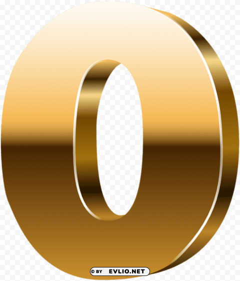number zero 3d gold Images in PNG format with transparency