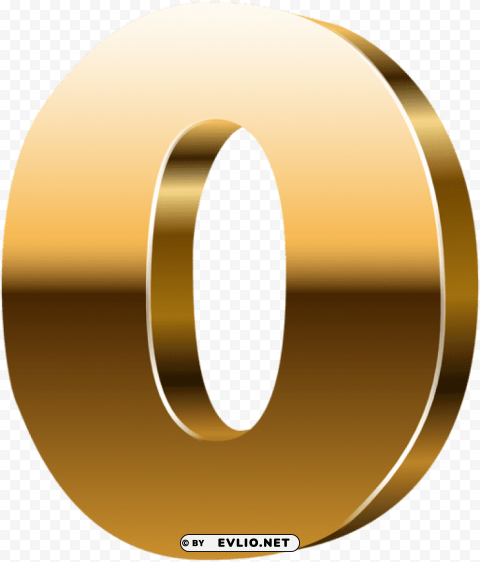 Number Zero 3d Gold Images In PNG Format With Transparency