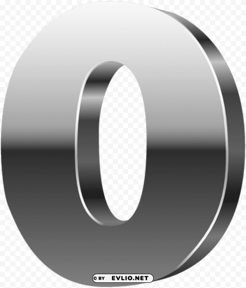 Number Zero 3d Silver PNG High Resolution Free