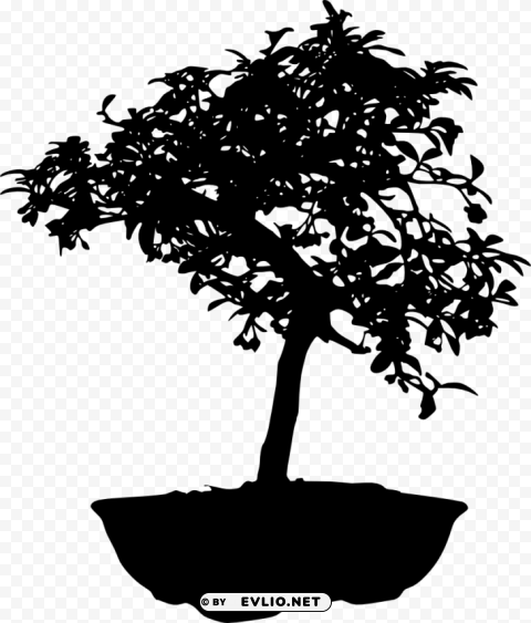 bonsai silhouette PNG Graphic with Transparent Isolation