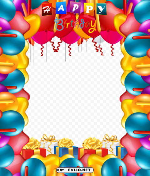 Happy Birthday Balloonsframe Transparent Background Isolated PNG Figure