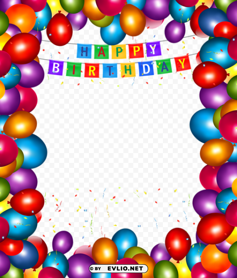 happy birthday balloons frame PNG transparent photos for design