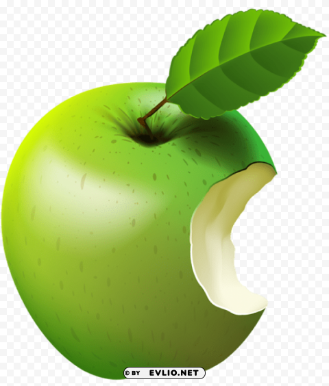 bitten apple green transparent PNG Graphic Isolated with Clarity