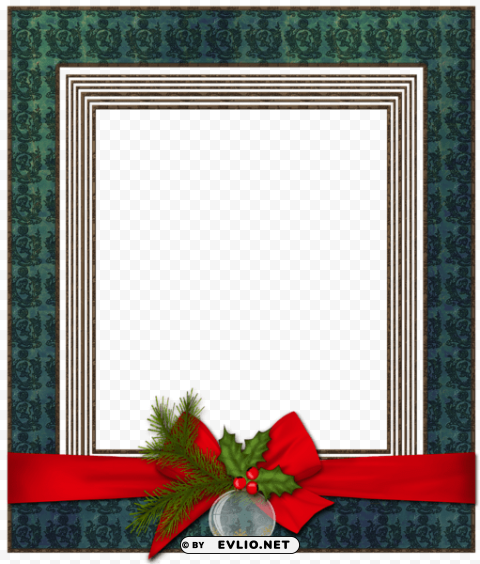 blue transparent christmas photo frame with christmas ball PNG graphics for free