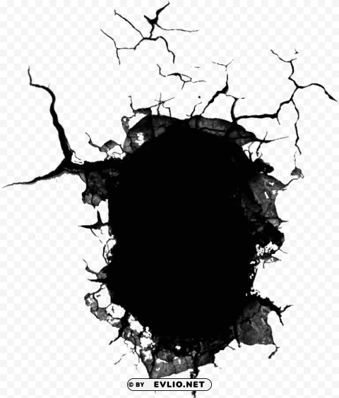 cracked hole in wall Isolated Subject on HighQuality PNG