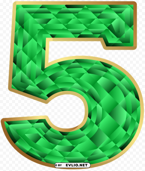 emerald number five Isolated Subject in Transparent PNG