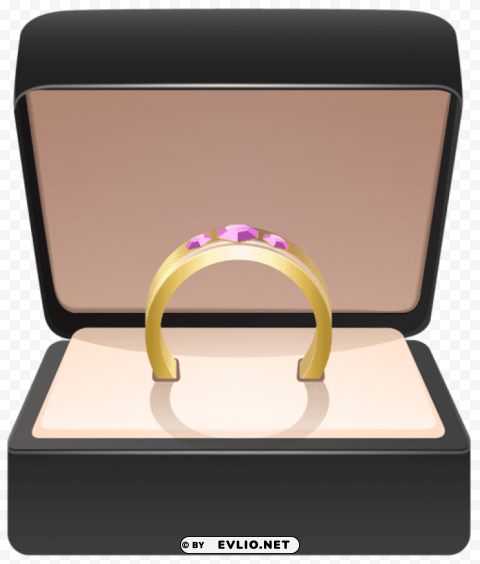 gold ring in box Transparent background PNG images selection