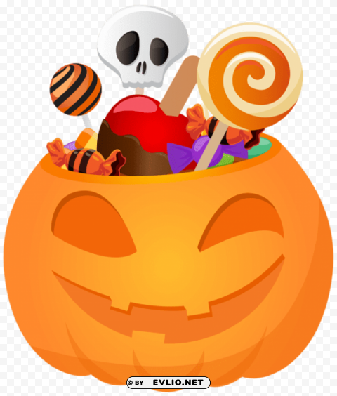 halloween pumpkin with candy Clear background PNGs