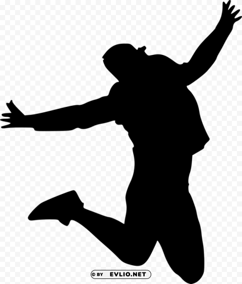 happy jump silhouette PNG Image Isolated with Transparent Clarity