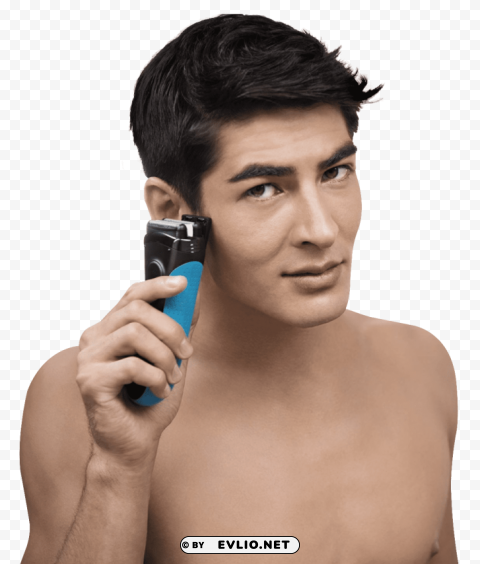man with hair trimmer Transparent PNG download