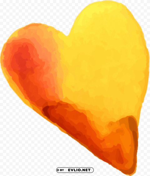 orange watercolor heart Transparent Background PNG Isolated Item PNG transparent with Clear Background ID ba35f1db