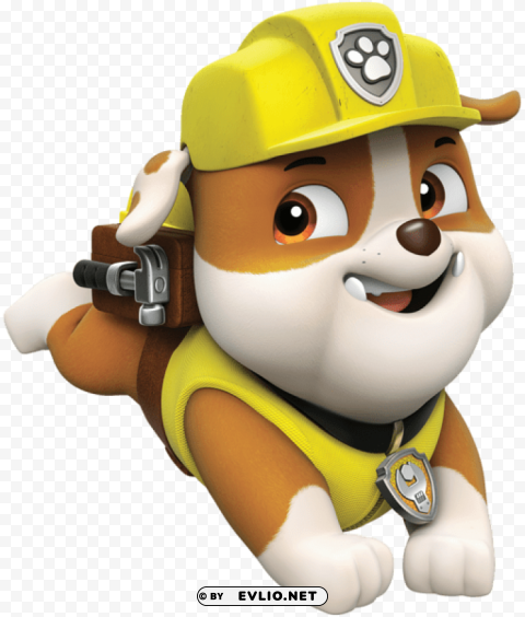paw patrol rubble cartoon PNG Isolated Object with Clarity