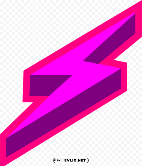 Pink Lightning Bolt PNG Artwork With Transparency