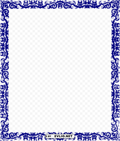 blue border frame image PNG images with clear alpha channel