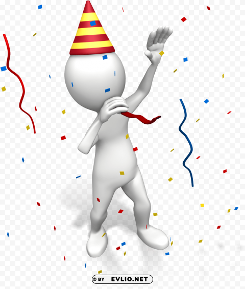 happy new year - party stick figures Isolated Graphic with Transparent Background PNG