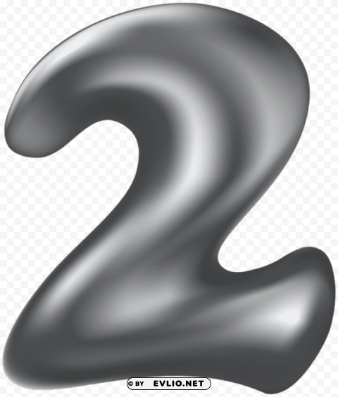 number two silver PNG images with no limitations