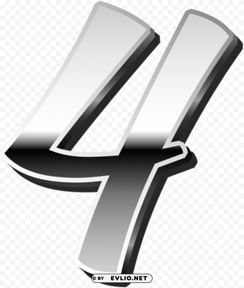 silver number four PNG graphics with clear alpha channel broad selection