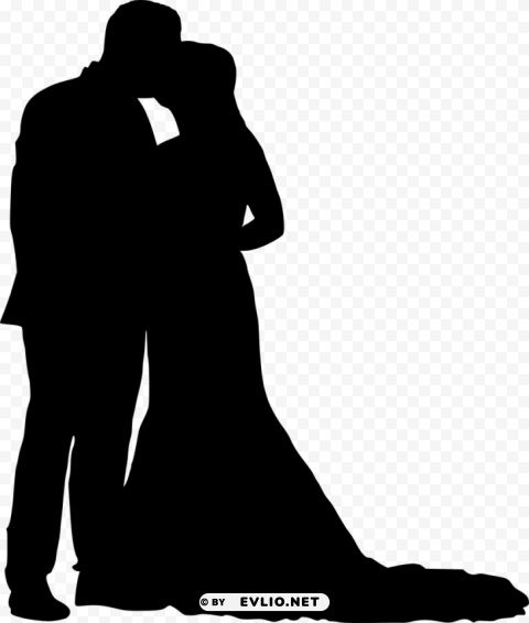 bride and groom silhouette Free PNG images with alpha channel set