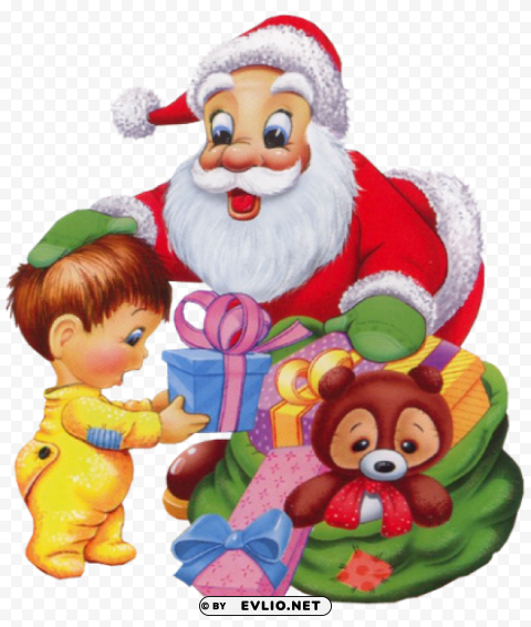 Cute Santa And Kid Transparent PNG Image Free