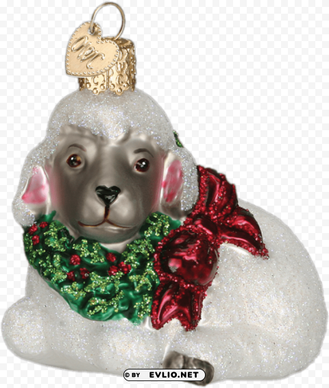 little lamb glass ornament PNG Isolated Object with Clear Transparency