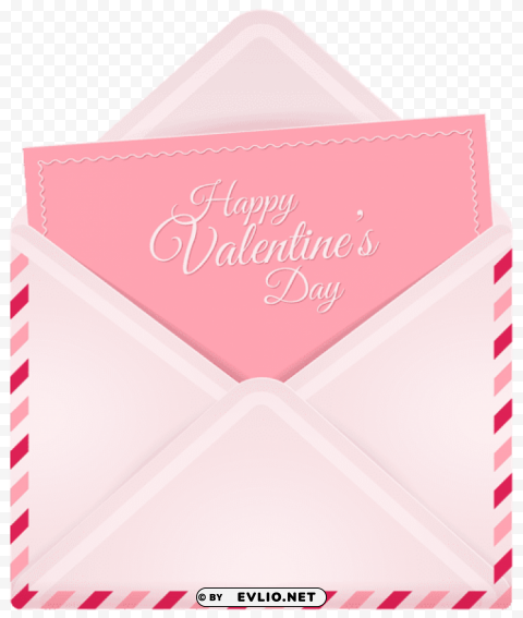 Happy Valentines Day Envelope PNG Graphic Isolated On Clear Background