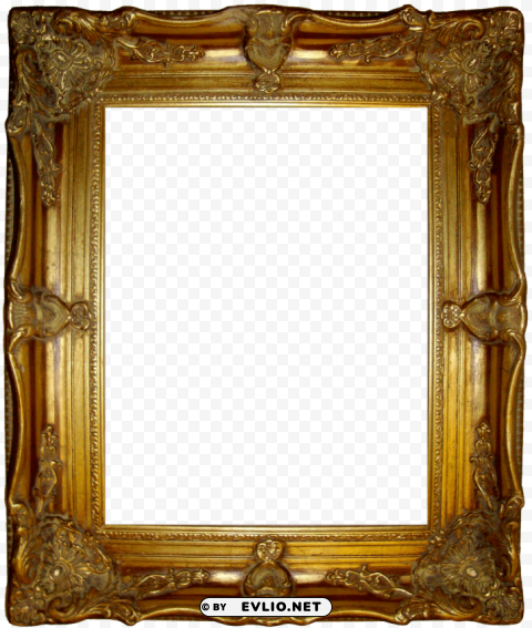 old golden frame PNG Image Isolated with Transparency