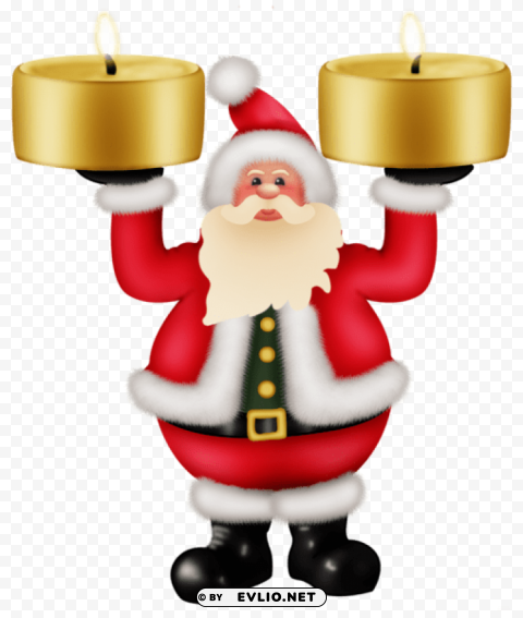santa claus with candles clipat Transparent PNG Artwork with Isolated Subject