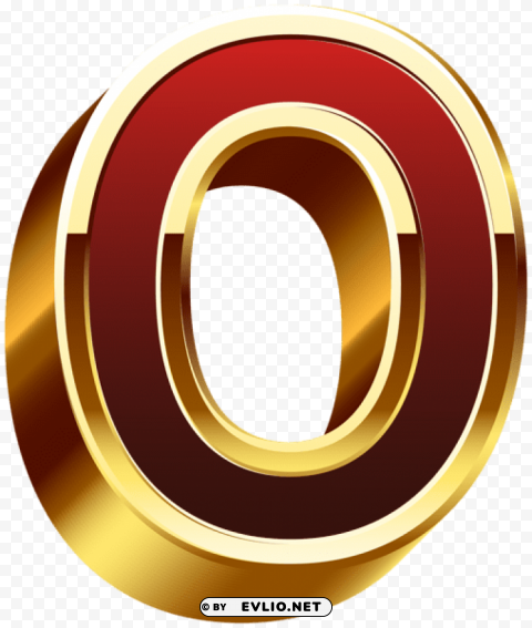 Zero Gold Red Number PNG Graphics With Clear Alpha Channel