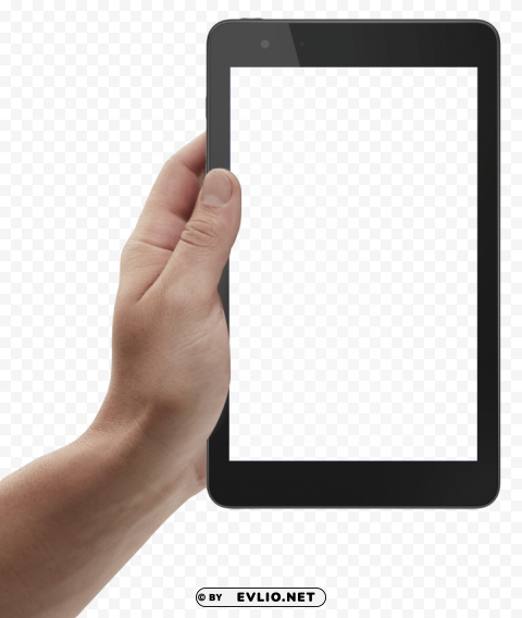 Hand Holding Tablet PNG with Isolated Transparency