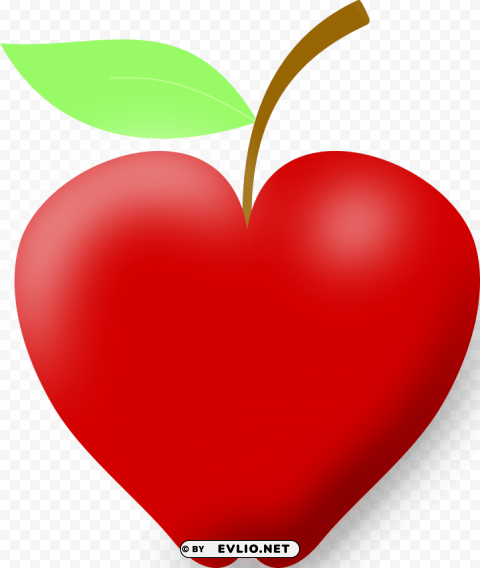 heart shaped apple Transparent Background Isolated PNG Design