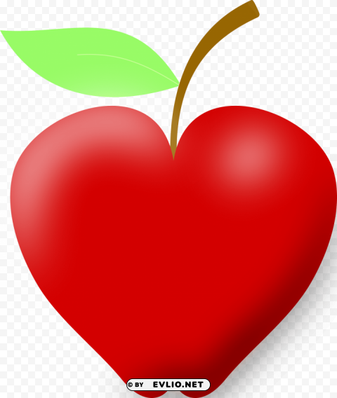 Heart Shaped Apple Transparent Background Isolated PNG Design