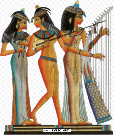 pharaoh Singing and Musical Instruments in Ancient Egypt Clear background PNG elements