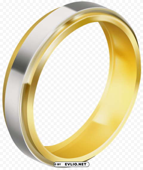 silver and gold wedding ring PNG with no bg
