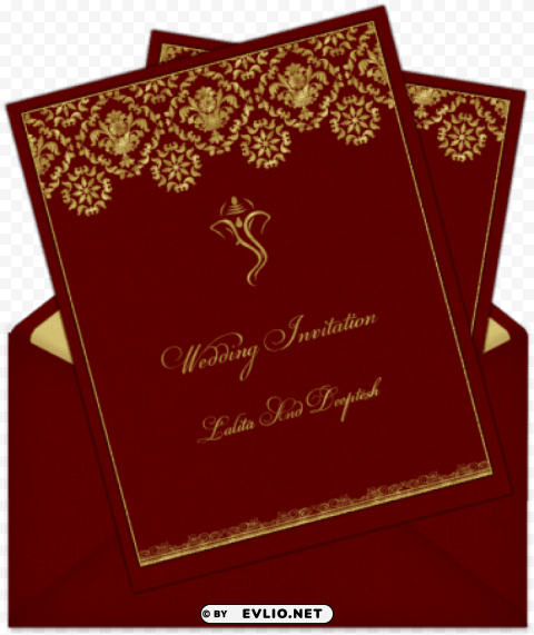 hindu indian wedding card design Transparent Background PNG Isolated Character