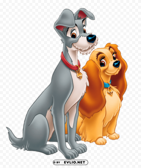 lady and the tramp free Isolated Design Element in PNG Format