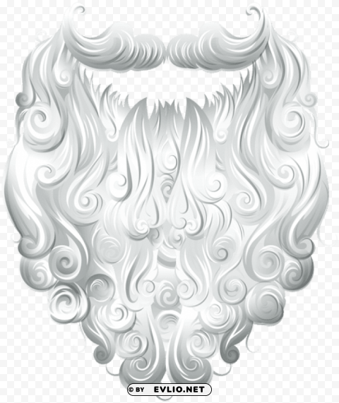 santa claus beard transparent PNG with no background for free