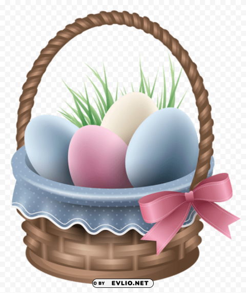 transparent easter basket and grasspicture Isolated Item on HighQuality PNG