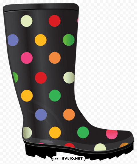 dotted rubber boots Transparent image