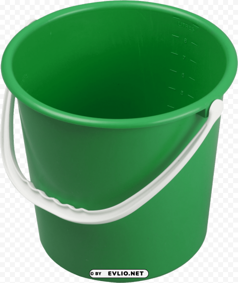 green plastic bucket Isolated Artwork with Clear Background in PNG