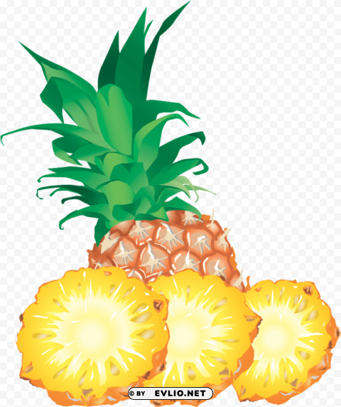 pineapple High-resolution transparent PNG images set clipart png photo - 45237399