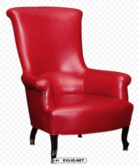 red leather chair Clear PNG file