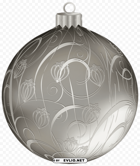 silver christmas ball with ornaments Clear PNG pictures assortment
