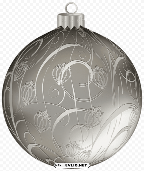 Silver Christmas Ball With Ornaments Clear PNG Pictures Assortment