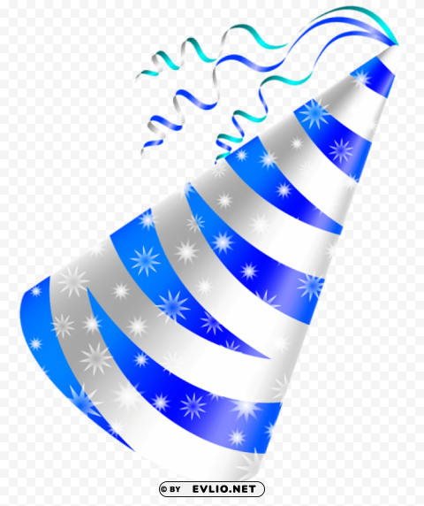 white and blue party hat Transparent PNG graphics archive