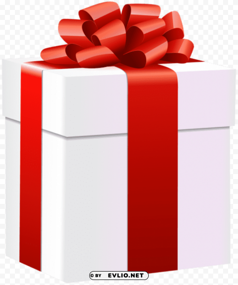 gift box white Free PNG file