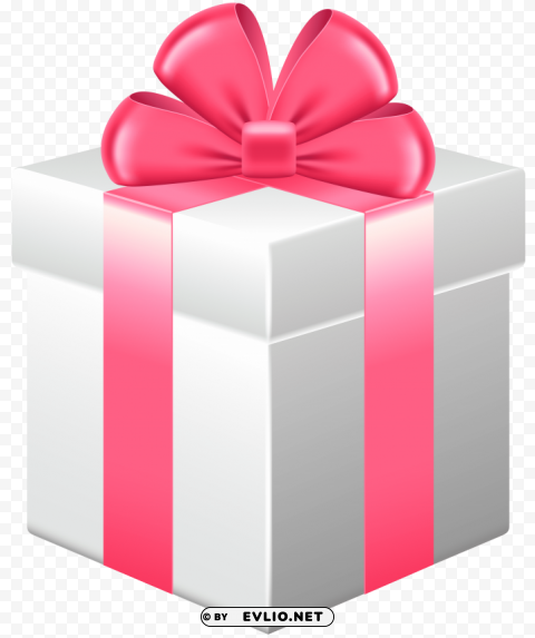 gift box with pink bow Isolated Item with Transparent PNG Background