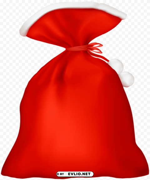 red santa bag PNG with alpha channel for download