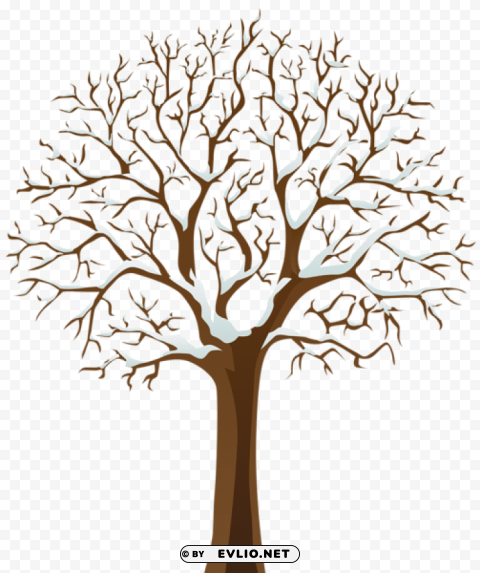 snowy winter tree Isolated Subject in Transparent PNG