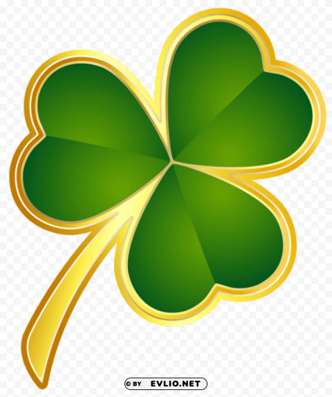 st patricks day gold shamrock PNG pictures with alpha transparency